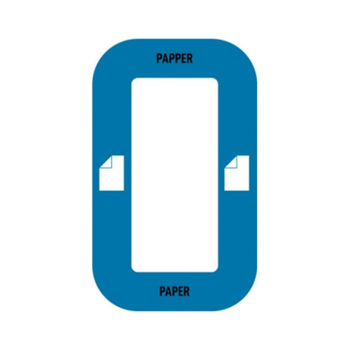 Källsorteringsdekal - Papper - passar möbel Multi