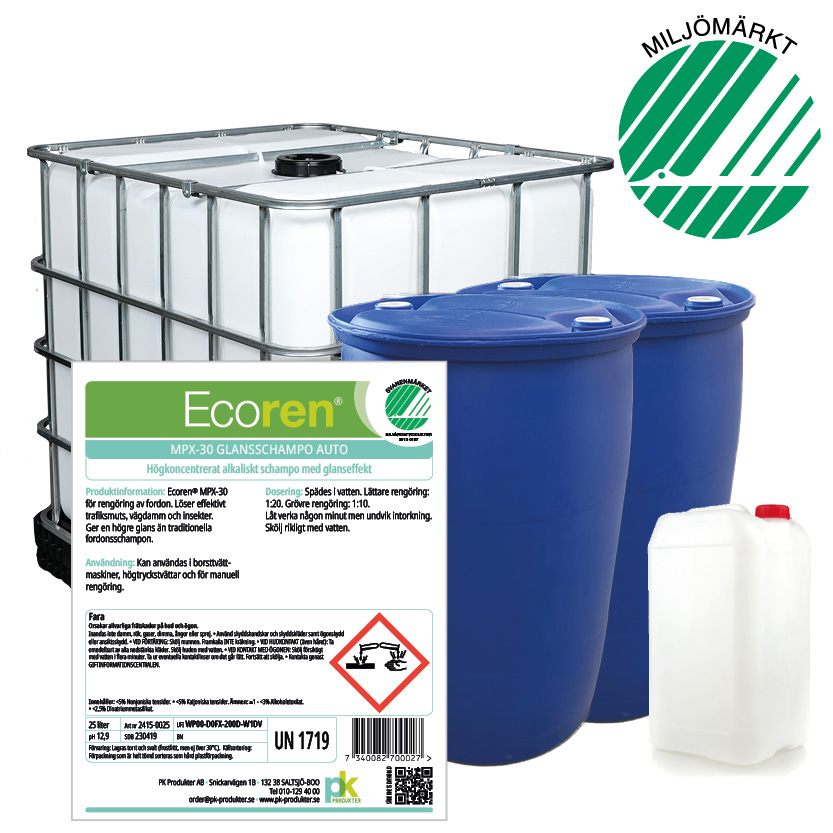 Ecoren® MPX-30 Glansschampo Auto, alkalisk avfettning - 200 L fat