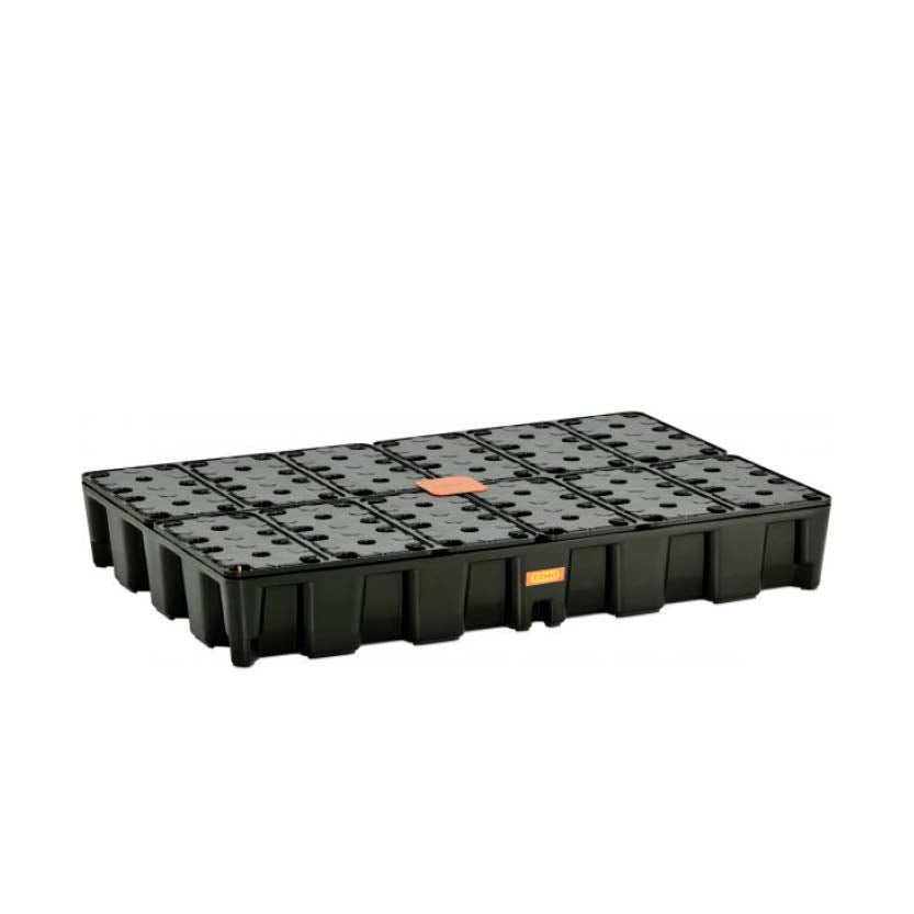 Arbetsgolv 120HD av PE med PE-galler, en sektion med mått 1200x800x180 mm