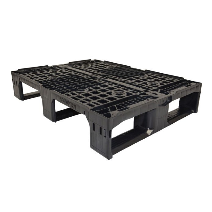 Halvpall av plast 800 x 600 x 150 mm svart