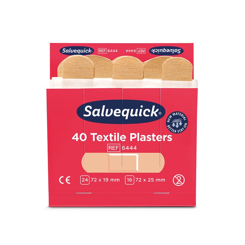 Textilplåster Salvequick 6 x 40 st, refill 6444