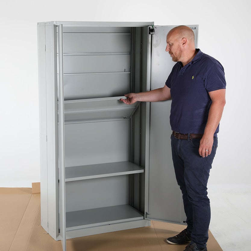 Förvaringsskåp Swed Easy, blå, hopfällbart med 3 st hyllplan